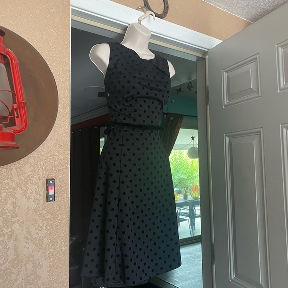 *Vintage Rockabilly Audrey Hepburn 60s Style*Little Black Dress*Polka Dot*Elle - Picture 7 of 9
